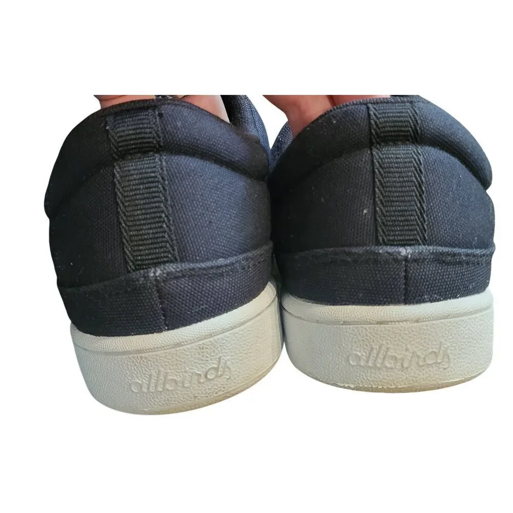 Allbirds Sneakers Women's 8 Black Canvas Pacer Low Top Lace Up Organic Cotton